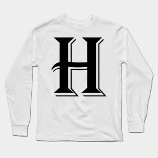 Black letter H in vintage style Long Sleeve T-Shirt